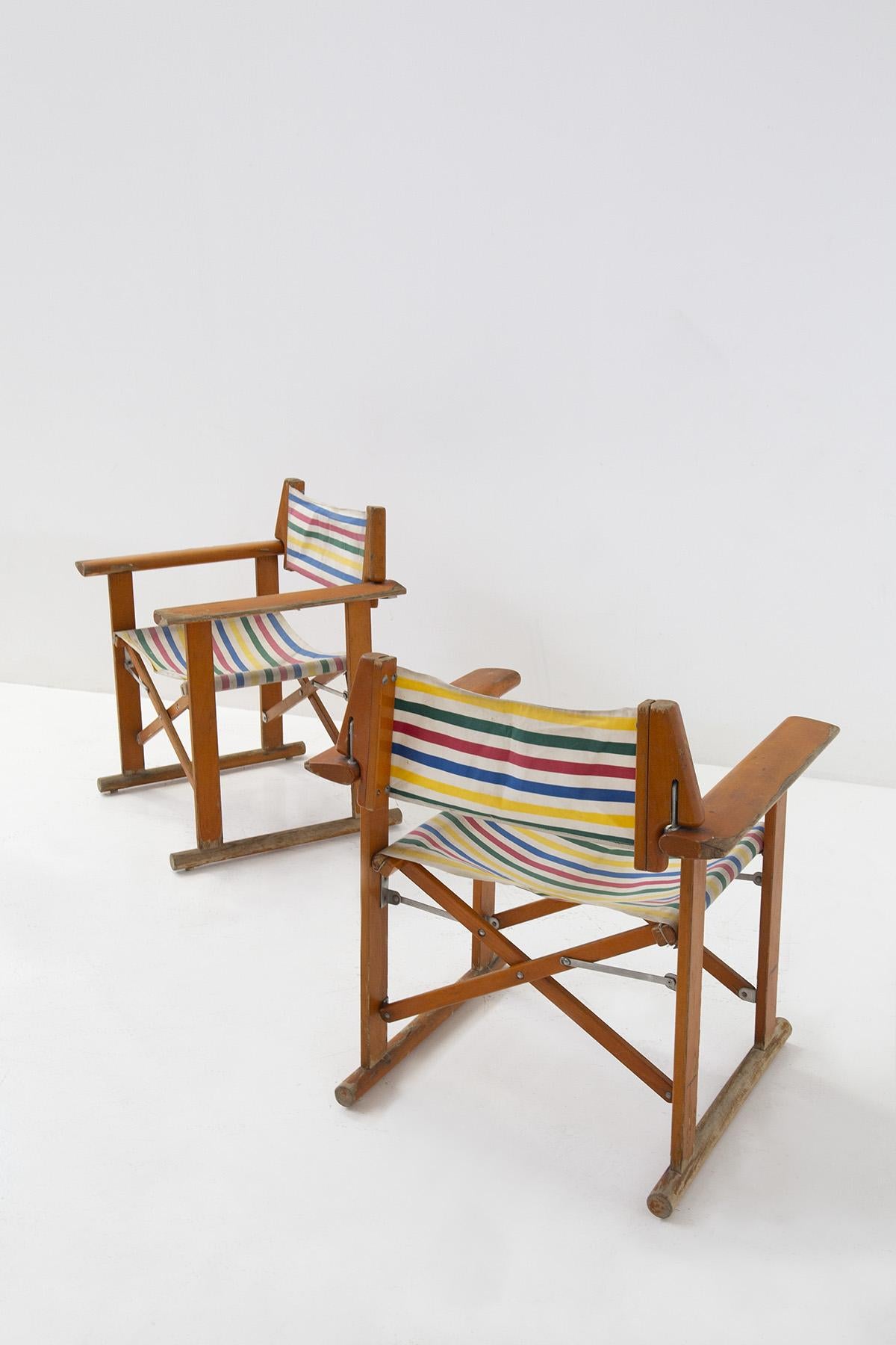 Metal Regguiti Safari Style Foldable Armchairs
