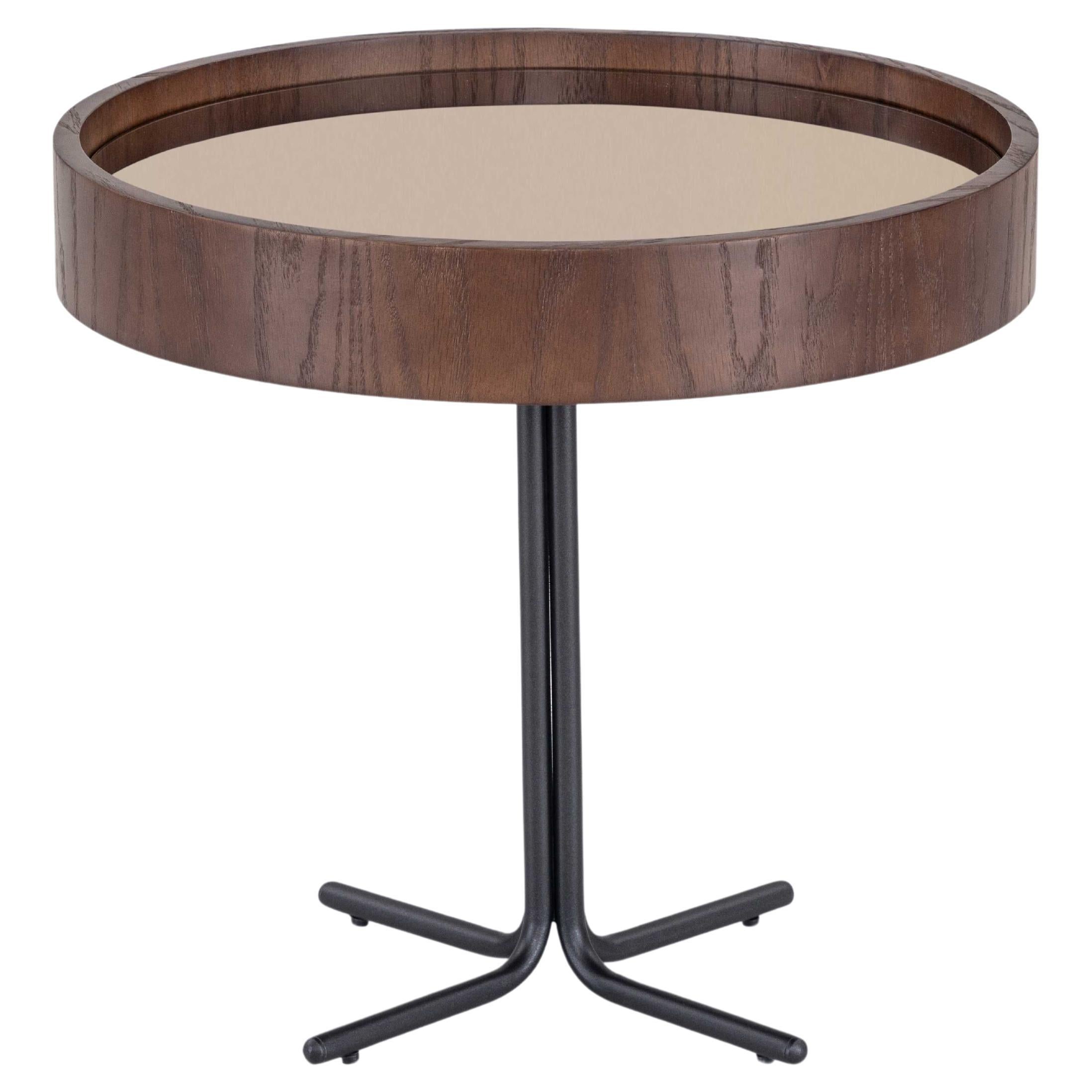 Bronze Spiegel 20-Zoll Top Couchtisch mit Imbuia Finish - Regia Collection
