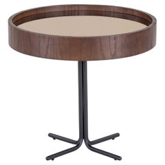 Table à café à plateau de 20 po avec miroir en bronze et fini Imbuia - The Collective