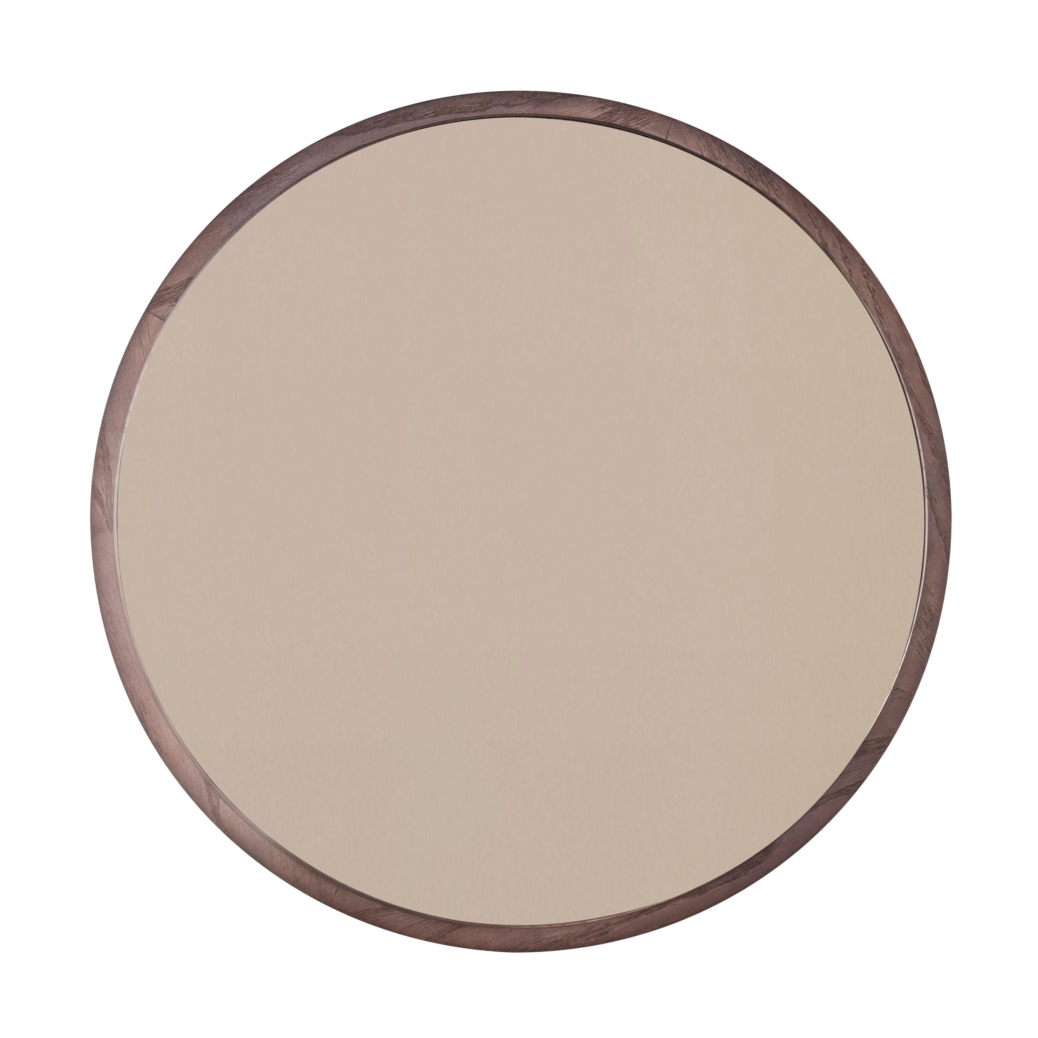 Table à café à plateau de 27 po avec miroir en bronze et fini Imbuia - The Collective Neuf - En vente à Miami, FL