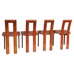 Regia Set 4 YCAMI Collection Antonello Mosca Cognac Leather Dining Chairs