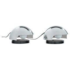 Regianni, Table Lamps, Chrome, Metal, Italy, 1960s