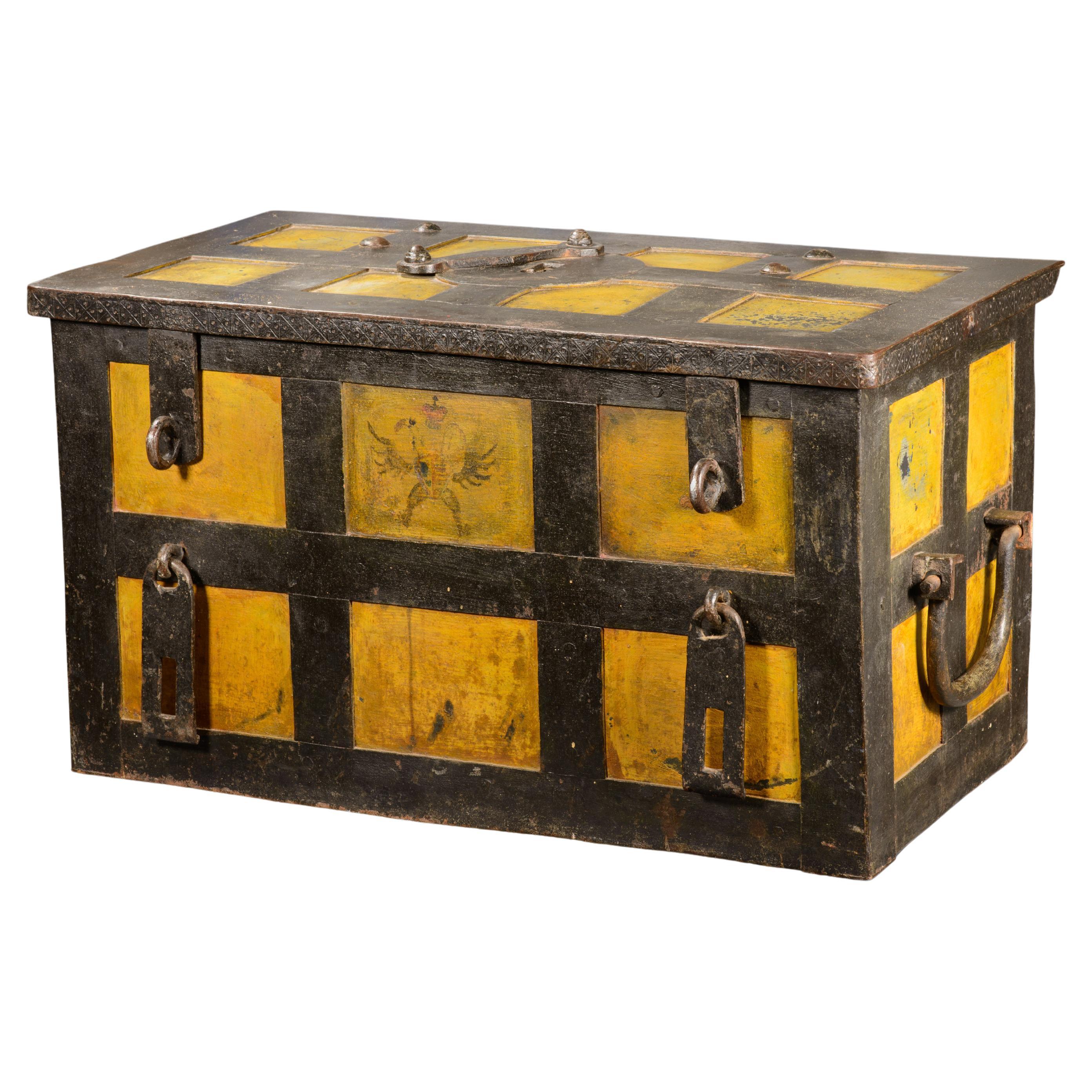 Regimental cash box. Iron. Possibly Germany, 18th century.