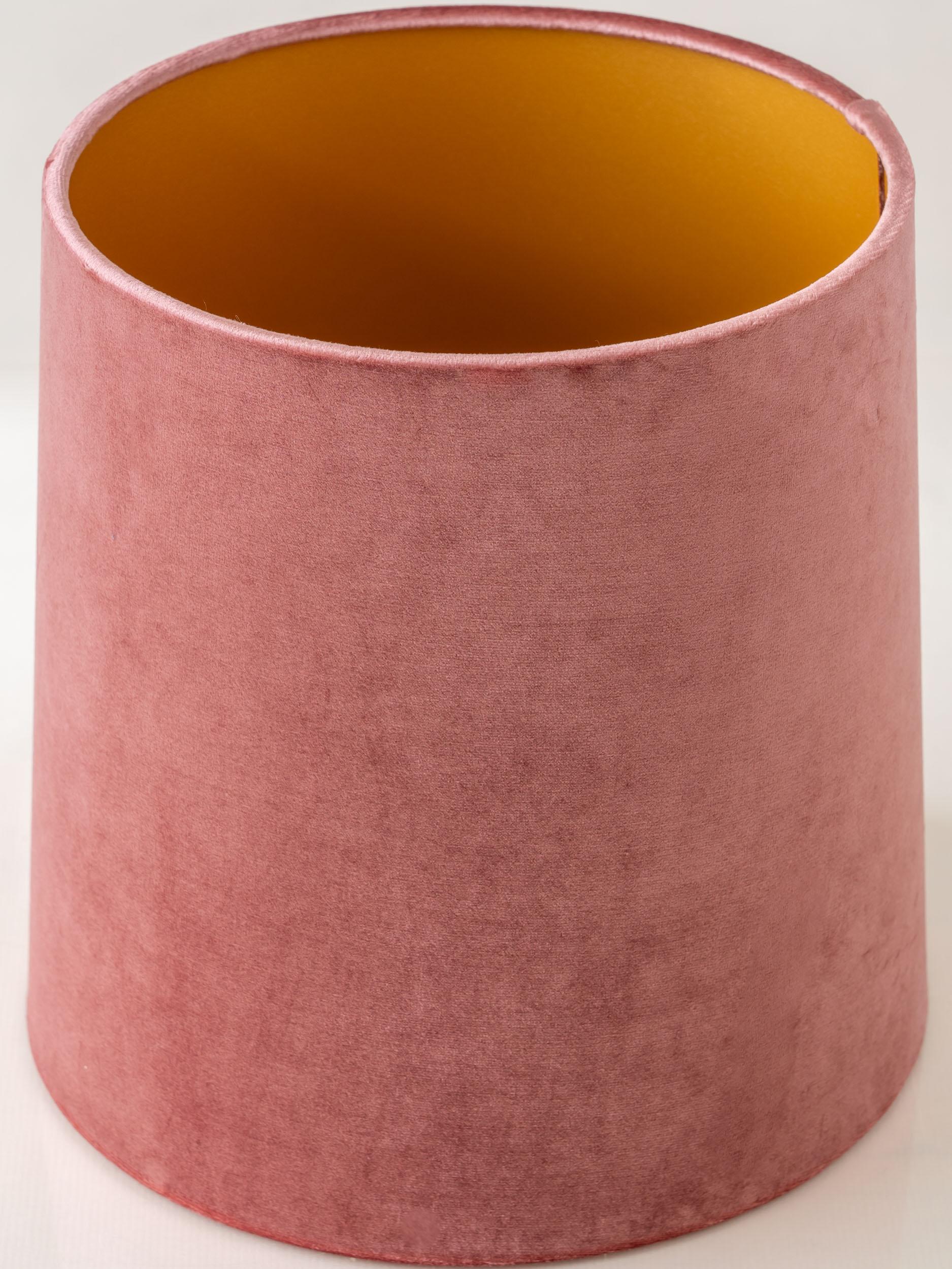 Regina Delft Rote Tischlampe (1935-1979) mit neuem Schirm aus altem Rosensamt (20. Jahrhundert) im Angebot