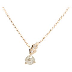 Regina Gambatesa Cheker Diamond Leaf Pendant Necklace
