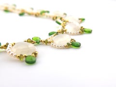 Regina Gambatesa Green Tourmaline Adularia Drops Necklace