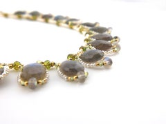 Regina Gambatesa Labradorite Drops, Beads and Green Tourmaline Necklace
