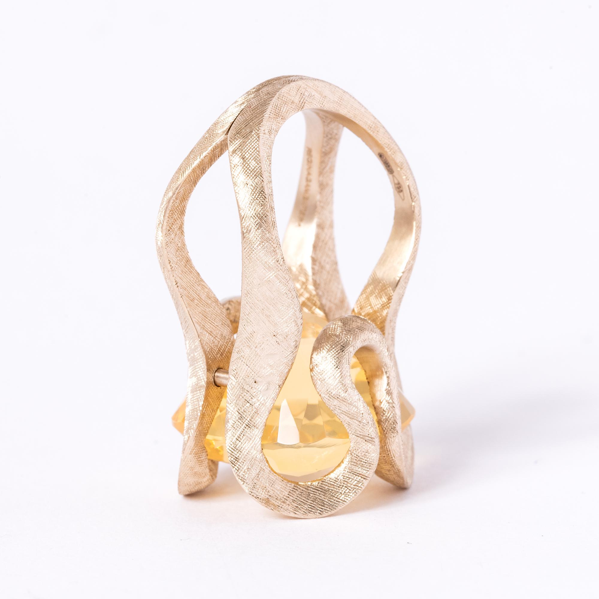 Brilliant Cut Regina Gambatesa Fairy Ring in Glitter Gold and Mexican Opal For Sale