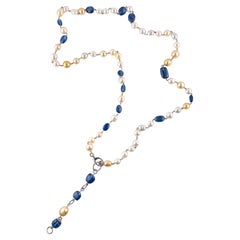 Regina Gambatesa Multicoloured Pearls and Kyanite Necklace