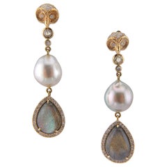 Regina Gambatesa Owl Earrings with Tahiti Pearls