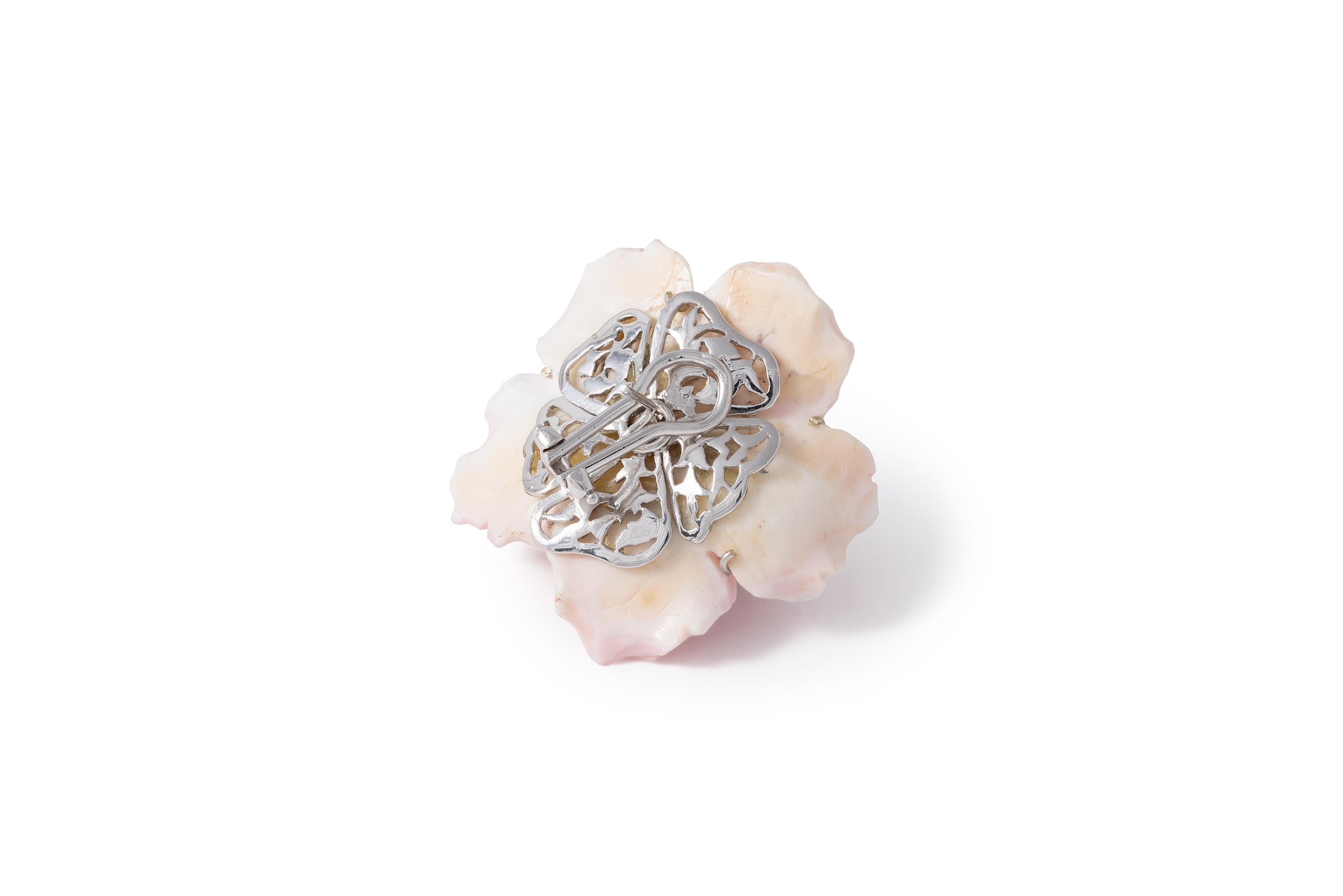 Contemporary Regina Gambatesa Seashell Flower Earrings For Sale