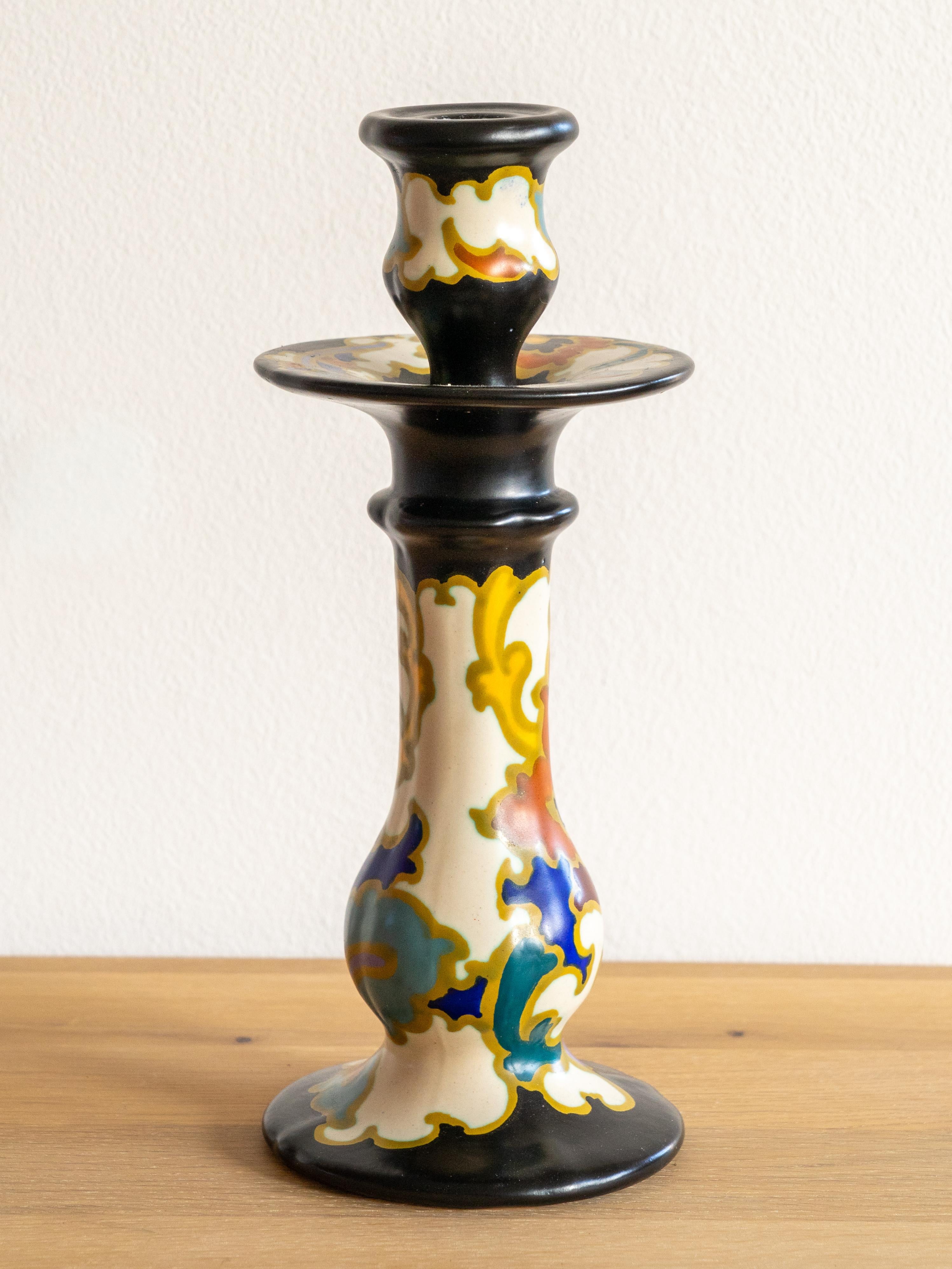 Néerlandais Chandelier Rosaria Regina Gouda, abstrait et vibrant, poterie néerlandaise du milieu du siècle dernier en vente