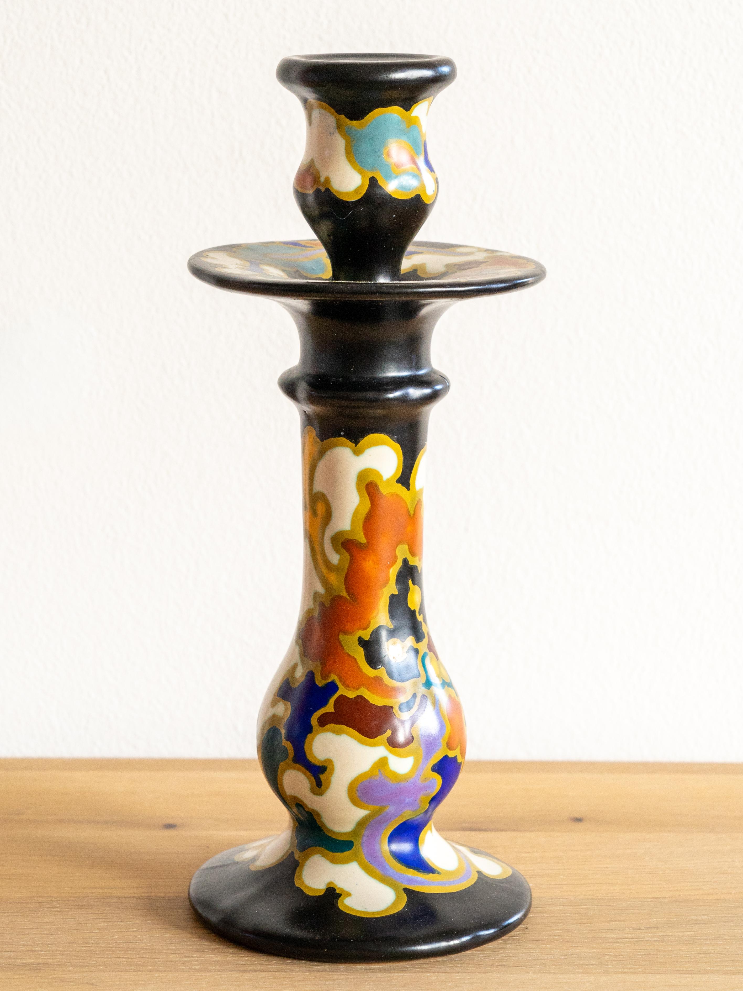 Fait main Chandelier Rosaria Regina Gouda, abstrait et vibrant, poterie néerlandaise du milieu du siècle dernier en vente