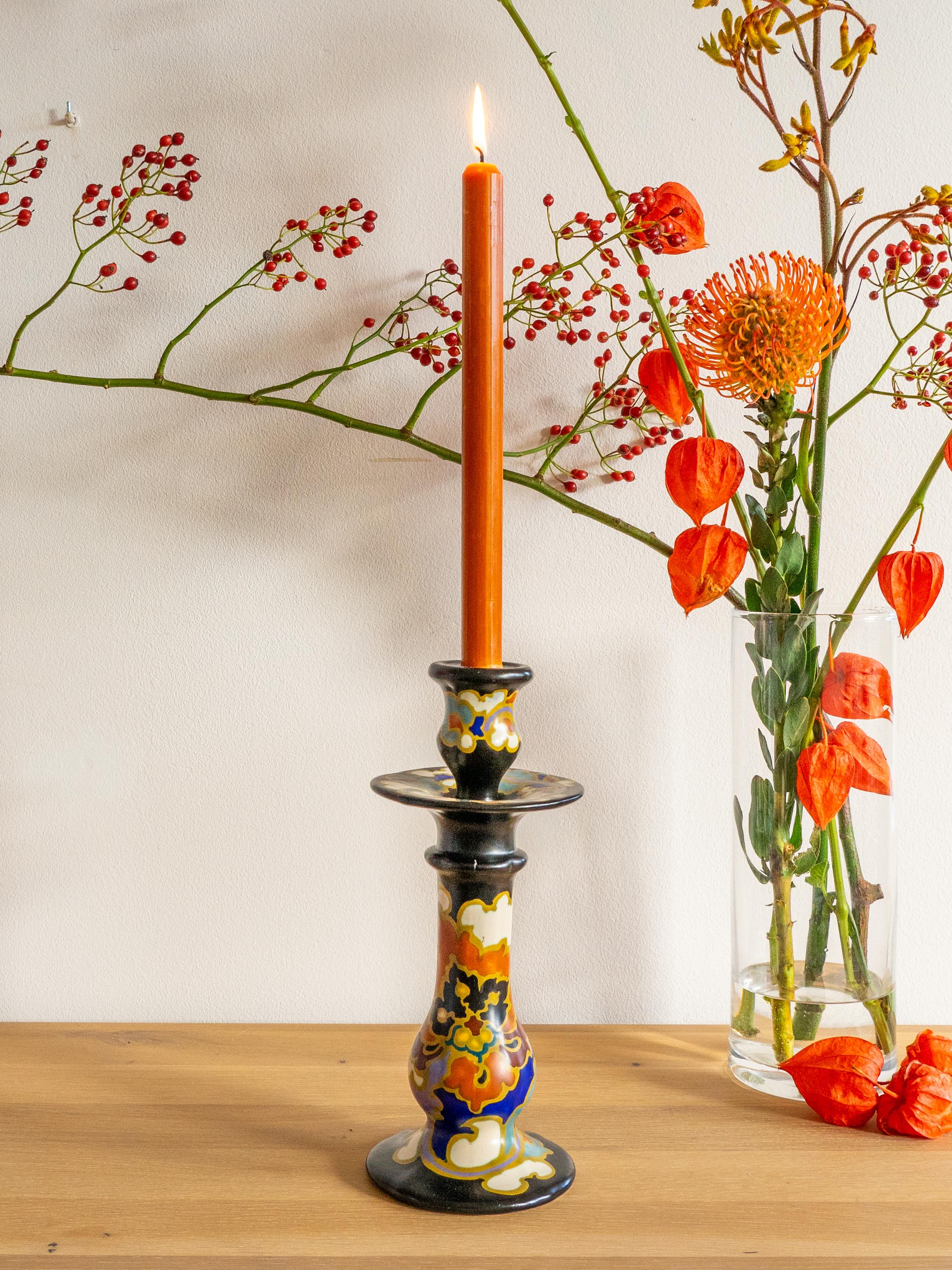 Chandelier Rosaria Regina Gouda, abstrait et vibrant, poterie néerlandaise du milieu du siècle dernier en vente 1