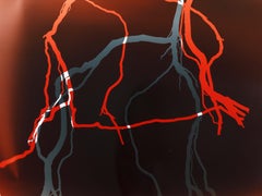 Trees (Meadow, Nr. 23/3) - Red and Grey Nature Branch Photogram