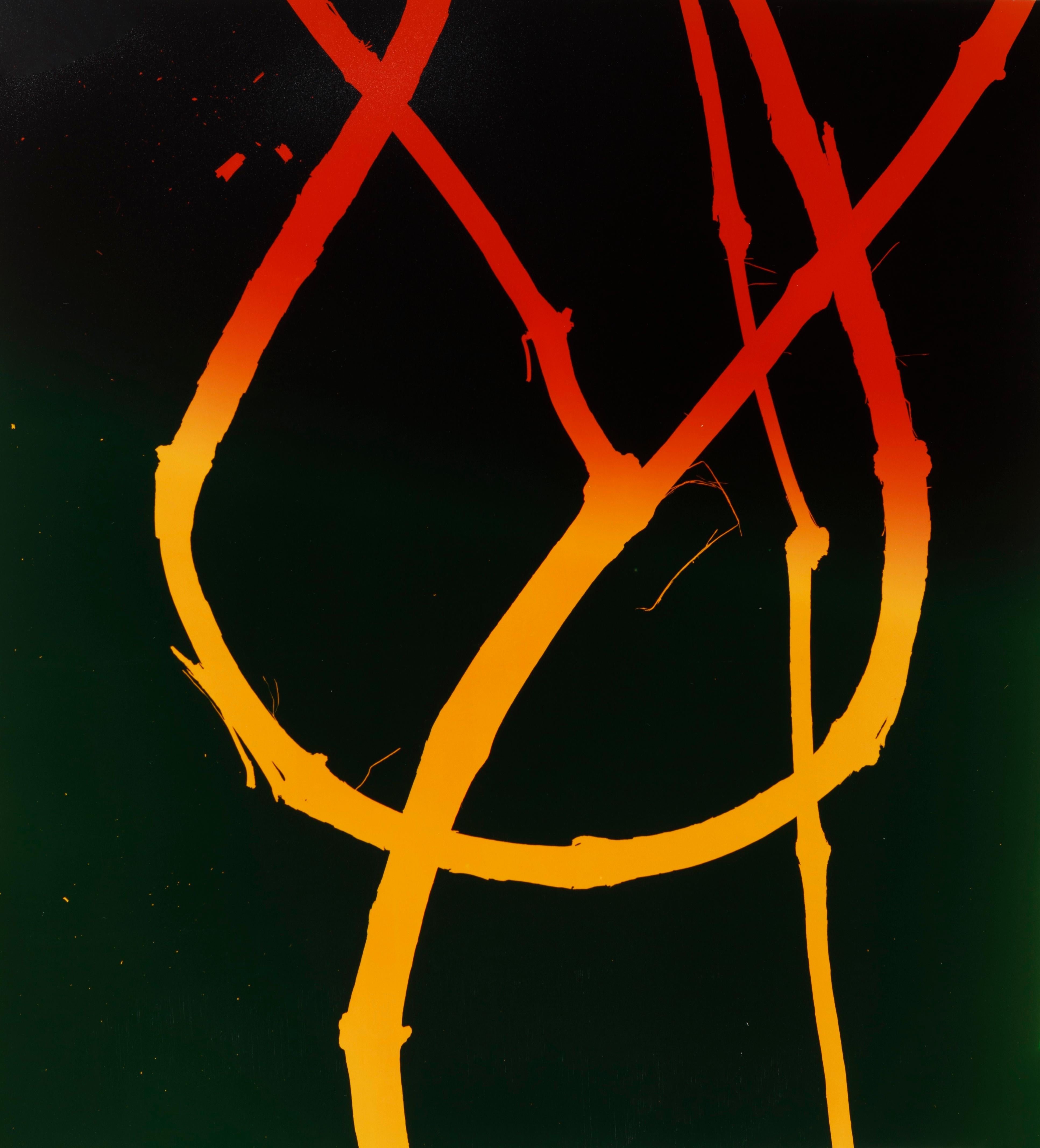 Regina Hügli Abstract Photograph - Trees (Nr. 6, Clematis) - Green Yellow Red Nature Photogram