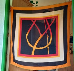 Trees (Nr. 6, Clematis) - Green Yellow Red Silk Scarf