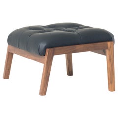 Regina Lounge Ottoman, Handcrafted Solid Wood Upholstered Ottoman