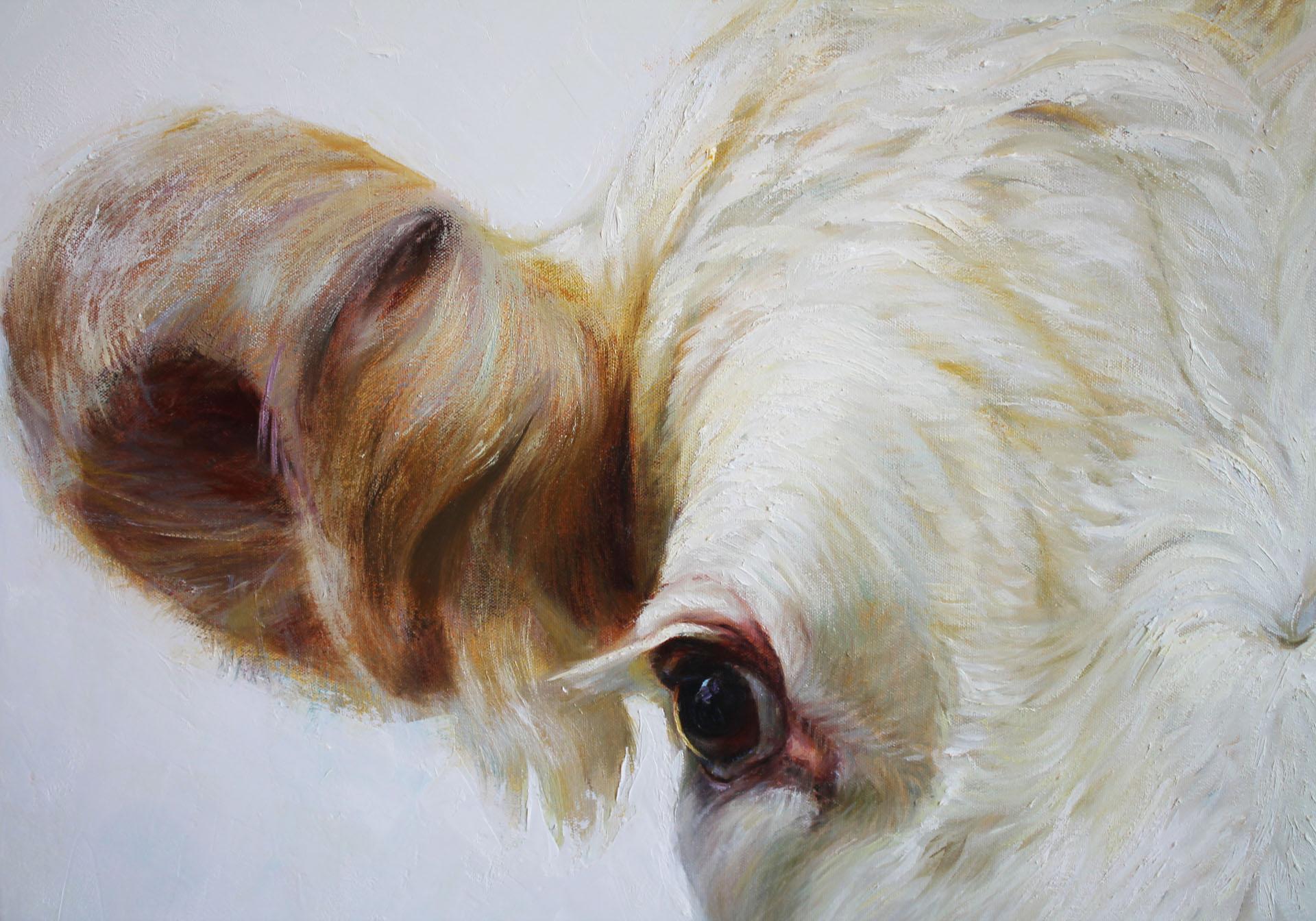 Hallo (Beige), Still-Life Painting, von Regina Lyubovnaya