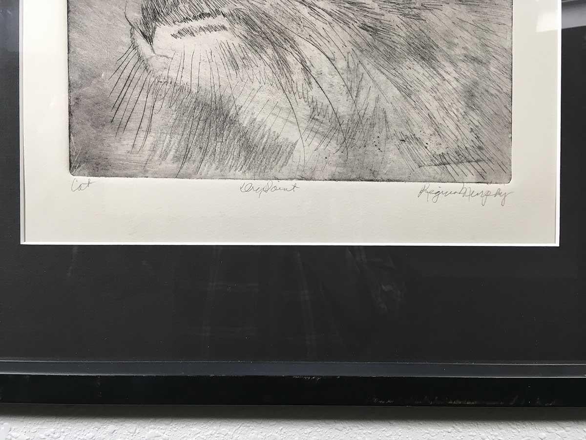 'Cat #2', by Regina Murphy, Drypoint Etching For Sale 4