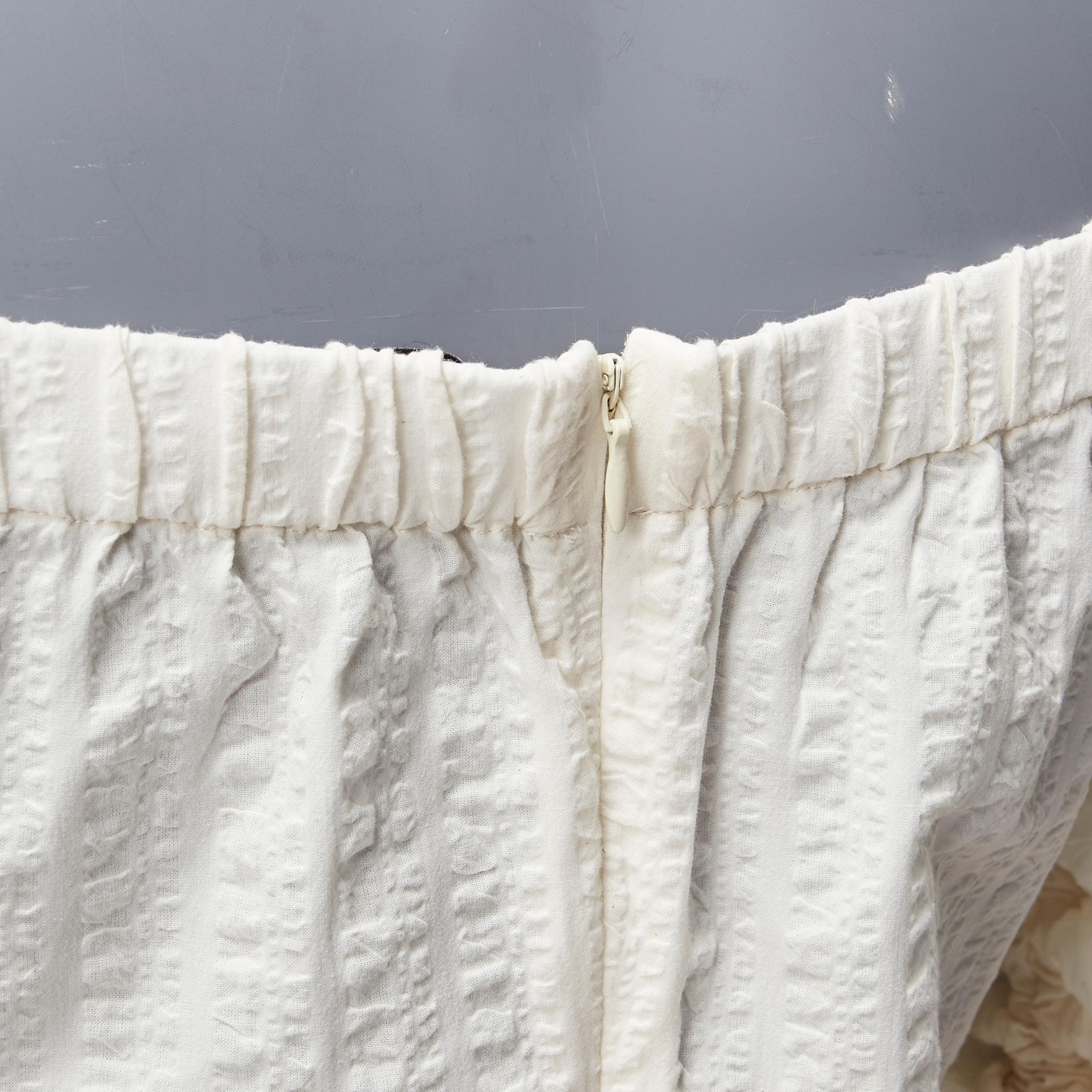 REGINA PYO cream cotton square neck ruched puff sleeves cropped peasant top S For Sale 3