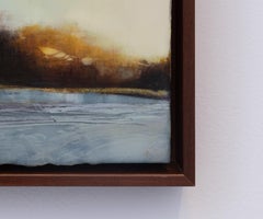 Winter Dusk (Contemporary Wax and Oil Landscape Painting)
