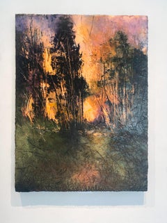 The Coyotes Howled Until Dawn (Pigmented Wax Landscape Painting)