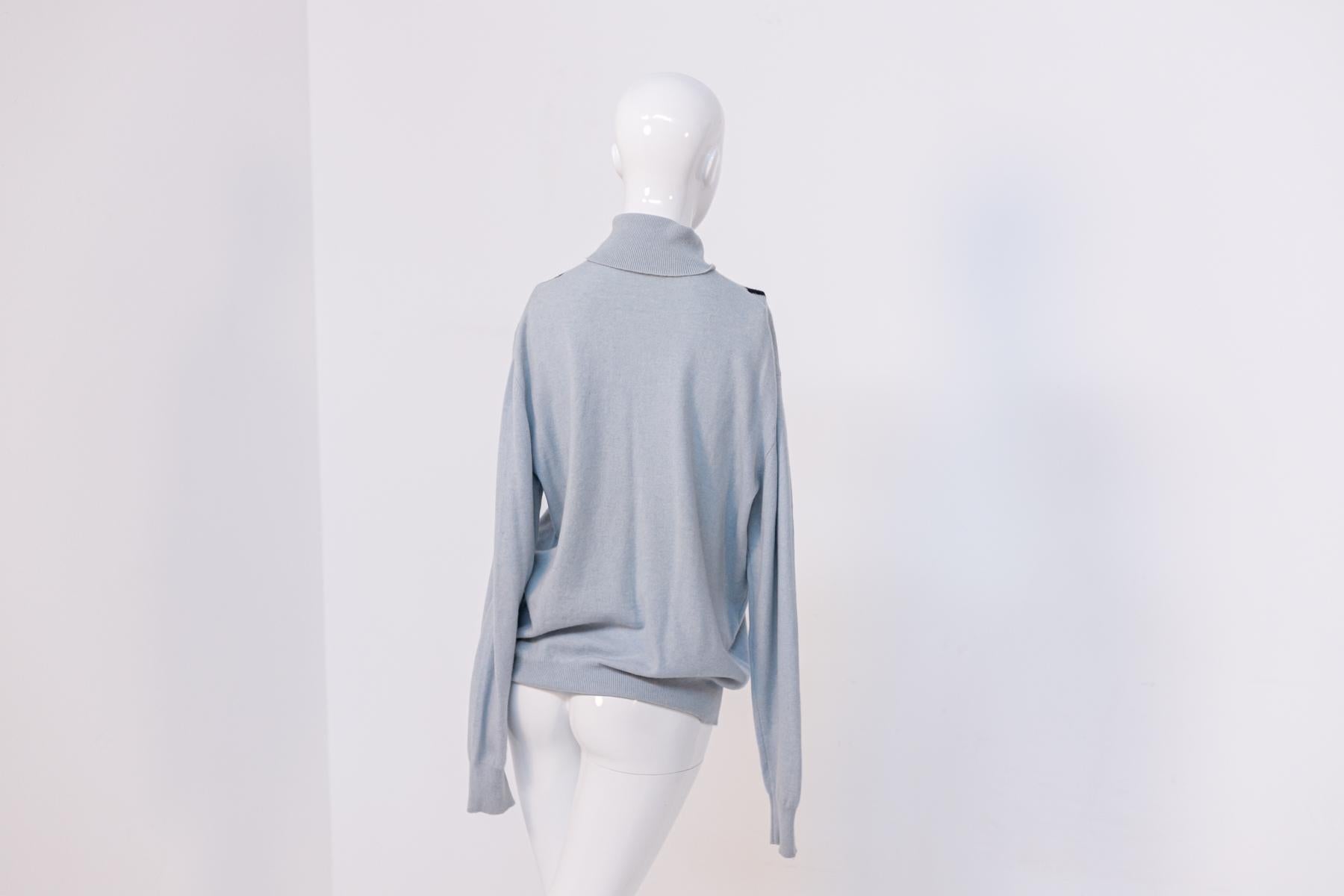 Gris Regina Schrecker Pull Rhombus en cachemire en vente