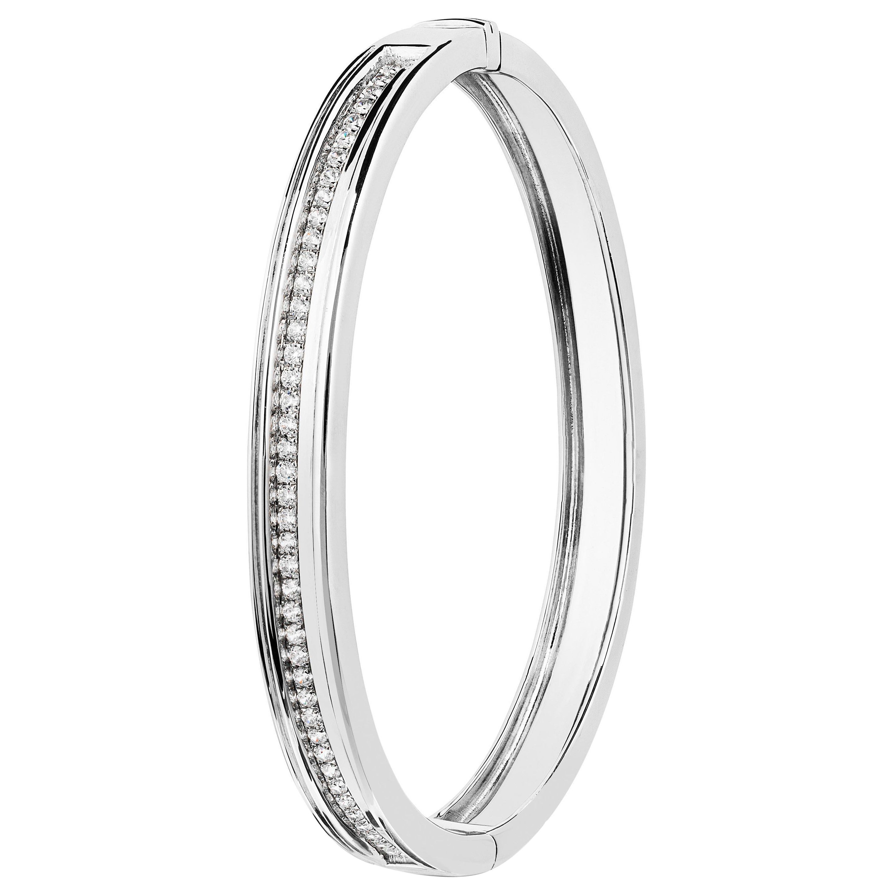 Regina - Bracciale in oro bianco con diamanti bianchi in vendita