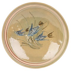 Reginald A. Lewis Large Paradise Fish Studio Pottery Bowl