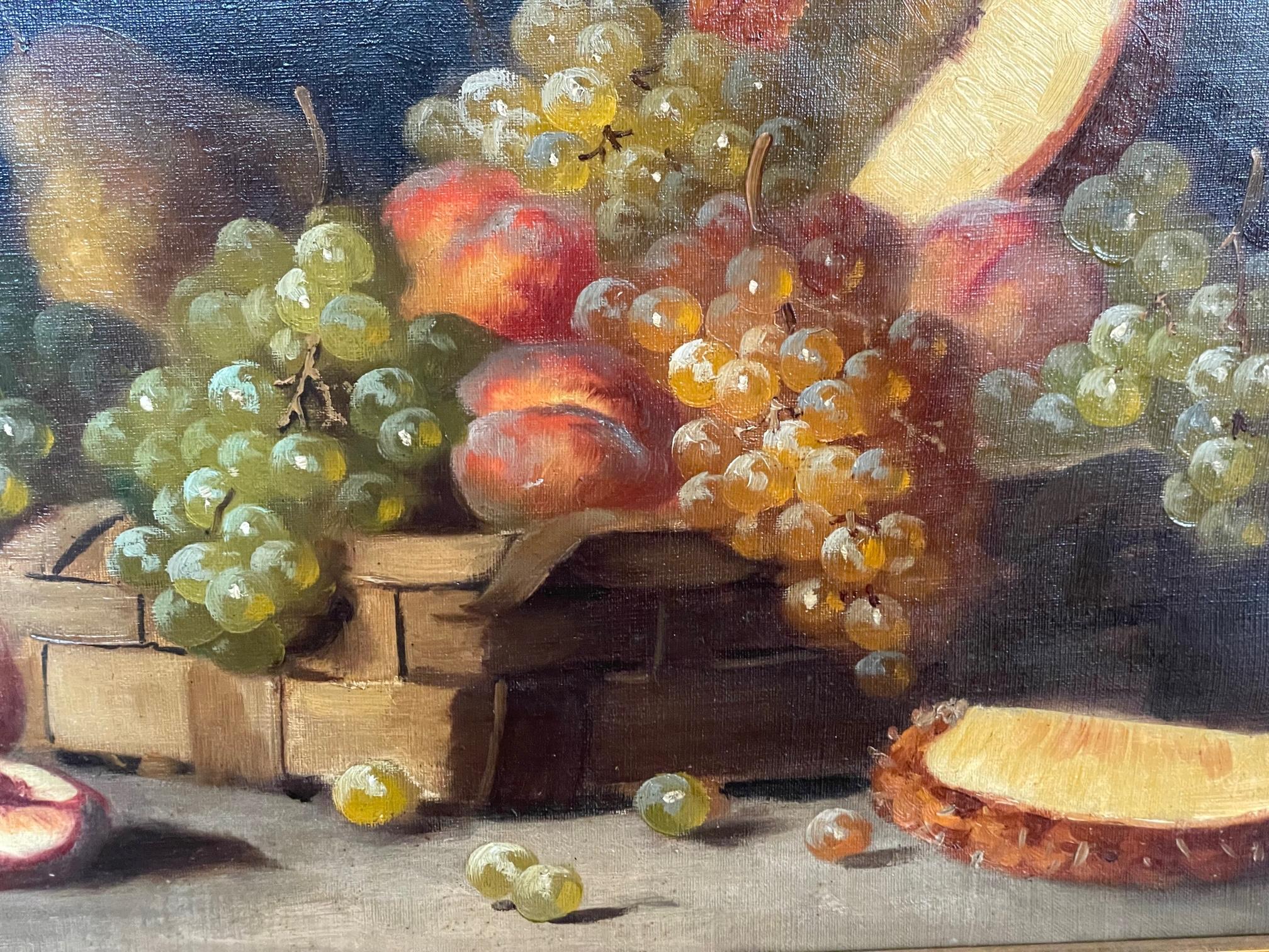 Nature morte avec des fruits - Marron Still-Life Painting par Reginald Bathurst Birch