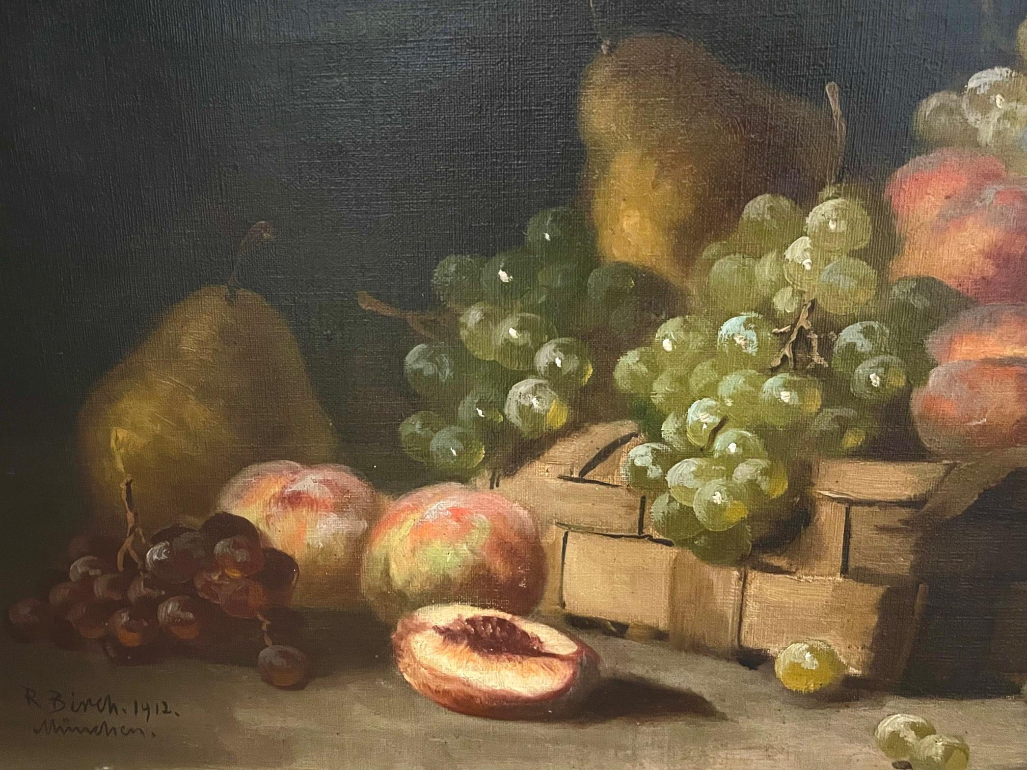 
Early 20th century Still Life with Fruits is by Reginald Bathurst Birch (1856-1943). Birch is best known as the famous illustrator of Frances Hodgeson Burnett's book 'Little Lord Fauntleroy', published in 1886, but Birch was also a fine artist of