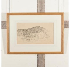 Italienische Landschaft, Federzeichnung von Reginald Brill, um 1950