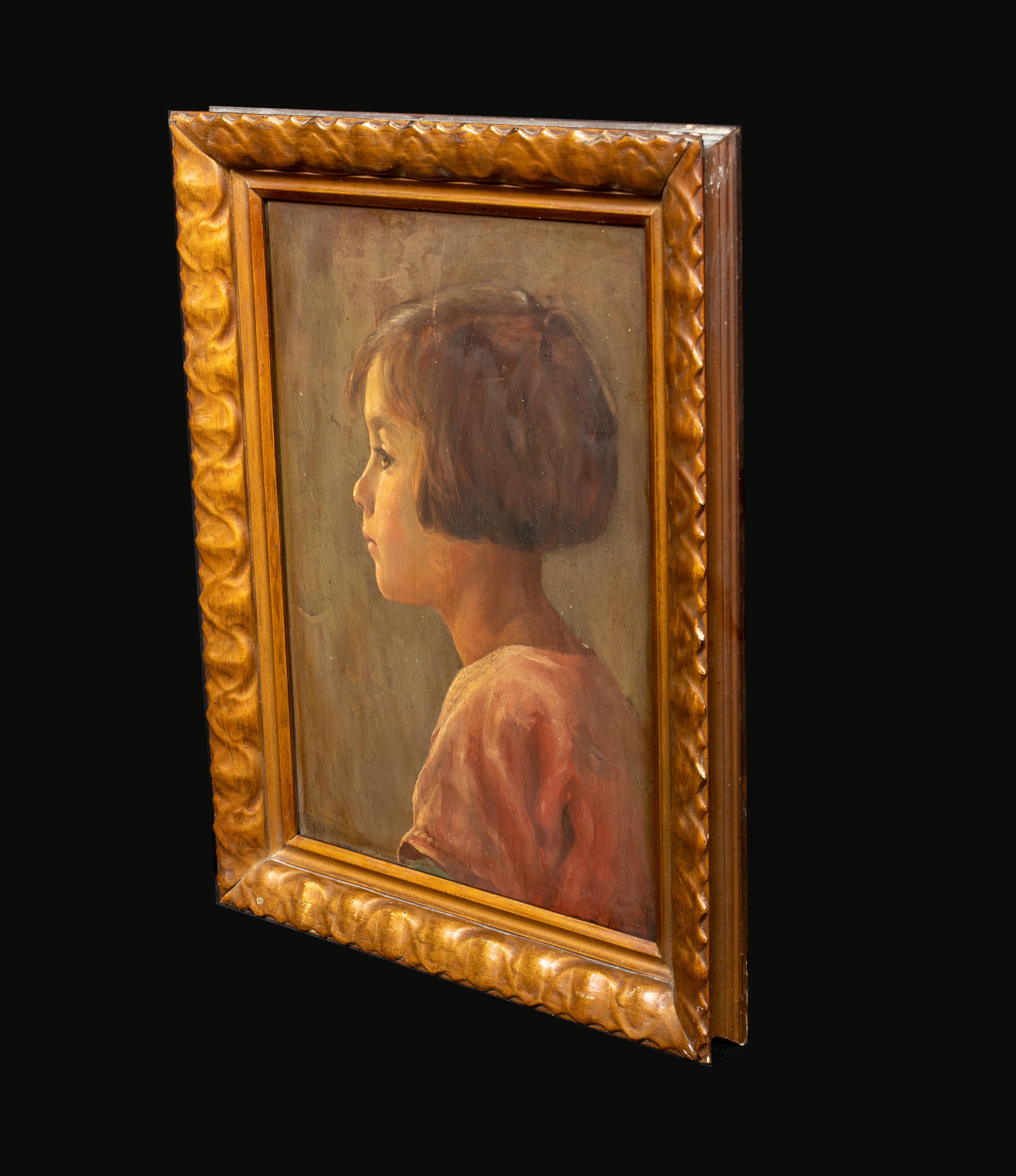 Portrait Of A Girl, dated 1931 - Exhibited At The Royal Academy

by Reginald Edgar James Bush (1869-1956)

1931 English portrait of a young girl, oil on panel by Reginald Edgar James Bush. Excellent quality and condition example of the period and