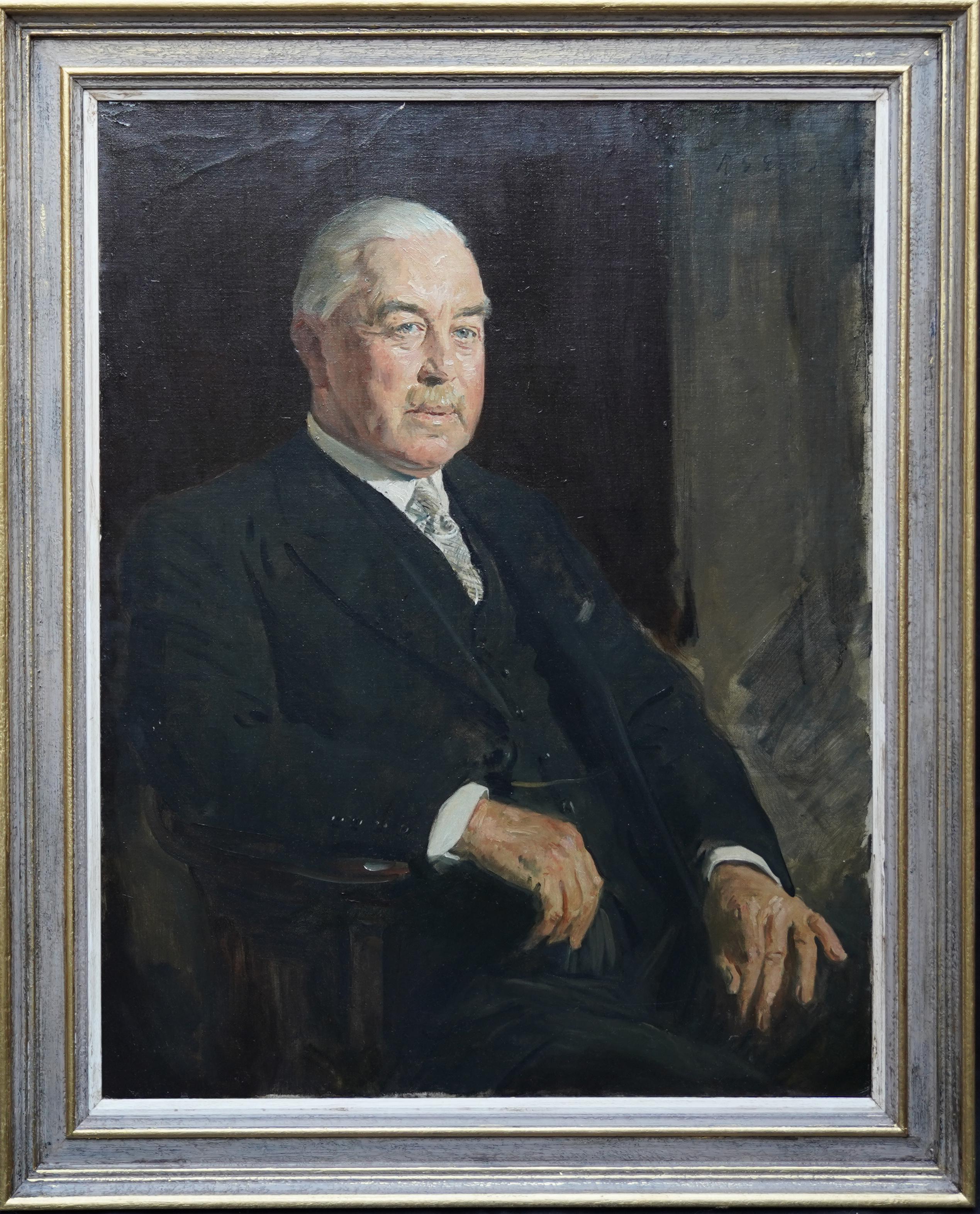 Porträt eines Gentleman – britisches Ölgemälde der Slade-Schule der 30er Jahre   im Angebot 6