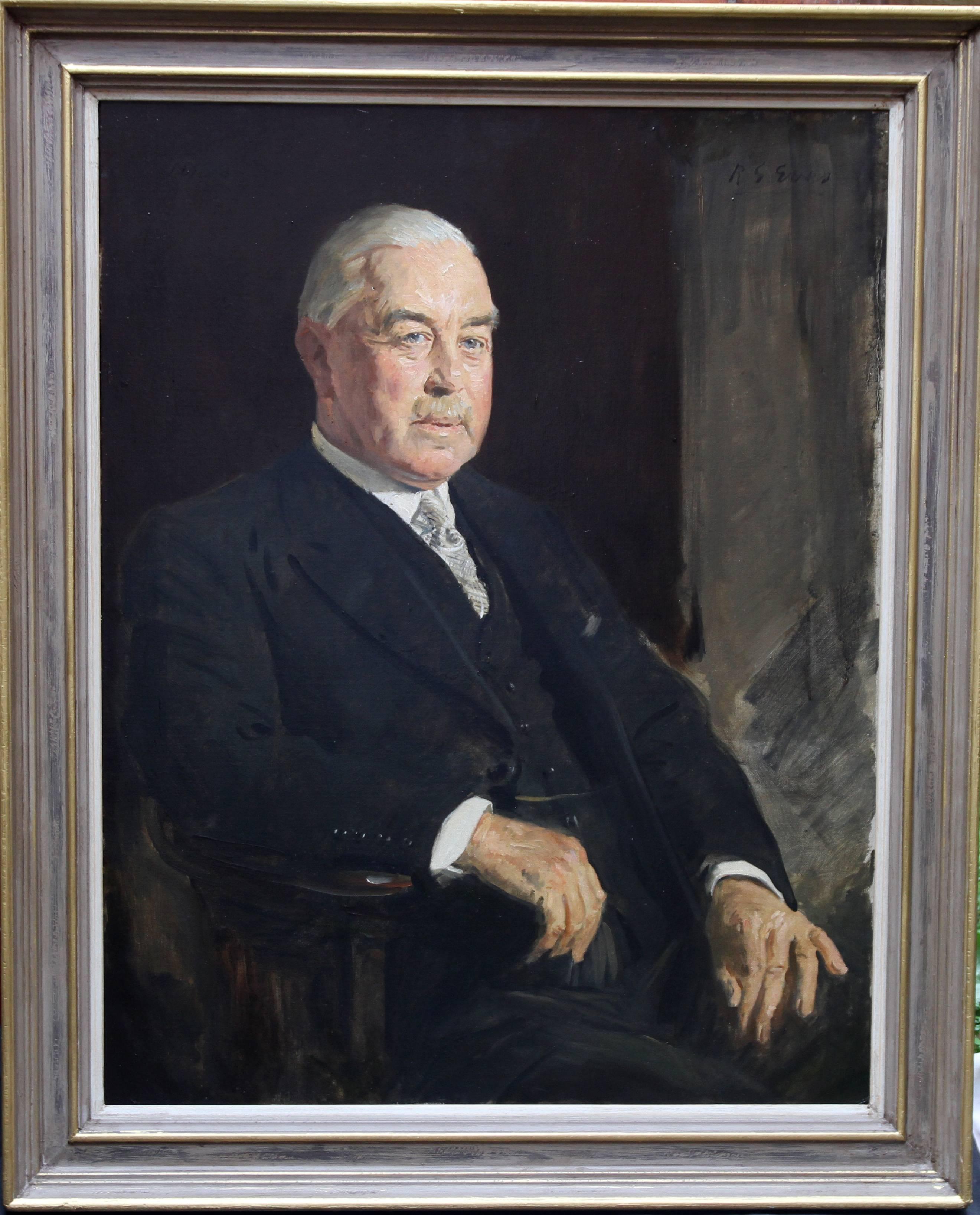 Reginald Grenville Eves Portrait Painting – Porträt eines Gentleman – britisches Ölgemälde der Slade-Schule der 30er Jahre  