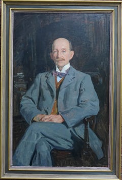 Portrait of Ernest Knightly Little - British Edwardian Slade School oil painting