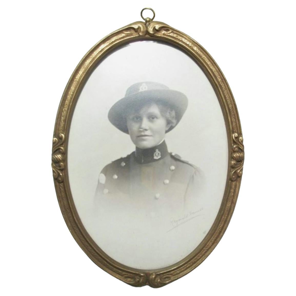 REGINALD HAINES (1872-1942) - Signed British Military Portrait in Gilt Frame For Sale