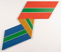 Large Shaped Canvas Abstract Geometric Original Oil Painting