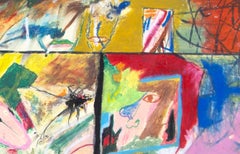 "Recall the Early 80's, " Original Oil Pastel and Ink Drawing by Reginald K. Gee