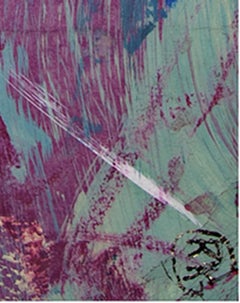 "Untitled, " Abstract Pastel, Felt, Watercolor,  & Ink signed by Reginald K. Gee