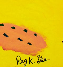 "Convention Speaker, " Acrylic Painting on Parchment signed by Reginald K. Gee