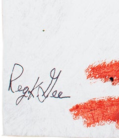 "Acento de doble tono", acrílico sobre bolsa de la compra firmado por Reginald K. Gee