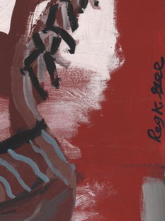 "Footwork at Random, " Acrylic on Canvas Diptych signed by Reginald K. Gee