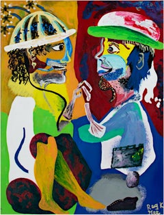 "Footwork at Random - Variation I, " Mixed Media Acrylic signed by Reginald Gee