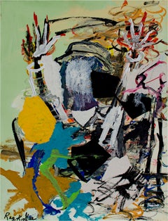 Abstraktes, figuratives Acryl auf Leinwand von Reginald K. Gee, „Healing Prozess“