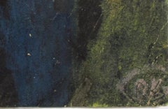 "Imagen", acrílico figurativo abstracto y pastel sobre papel firmado por Reginald K. Gee