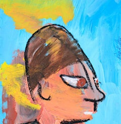 "Man In Green Shirt, " Acrylic & Pastel on Paper signed by Reginald K Gee