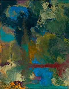 « This Way », acrylique abstraite sur panneau signée au verso par Reginald K. Gee