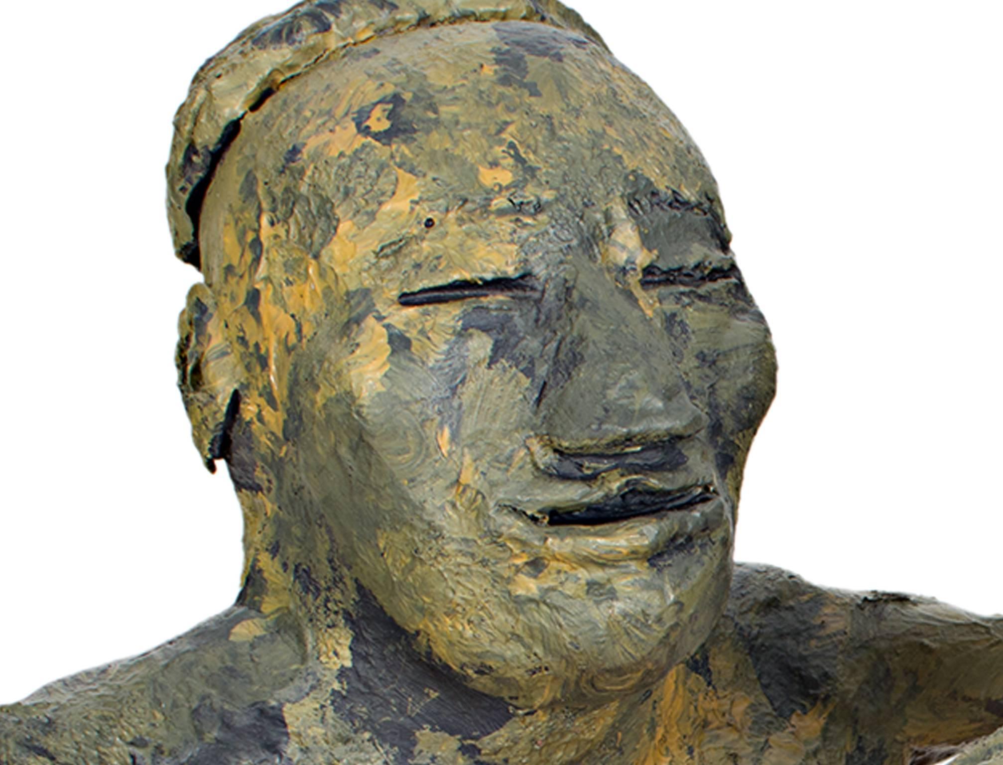„Epoxy Glued Ming Dynasty“, Original-Ton-Skulptur, signiert von Reginald K. Gee im Angebot 4